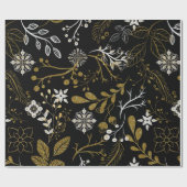 Intricate floral pattern with gold and white  ラッピングペーパー (フラット)