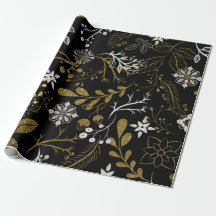 Intricate floral pattern with gold and white 
