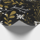 Intricate floral pattern with gold and white  ラッピングペーパー (角)