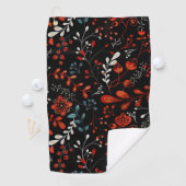 Intricate floral pattern with gold and white golf ゴルフタオル (インサイチュ)