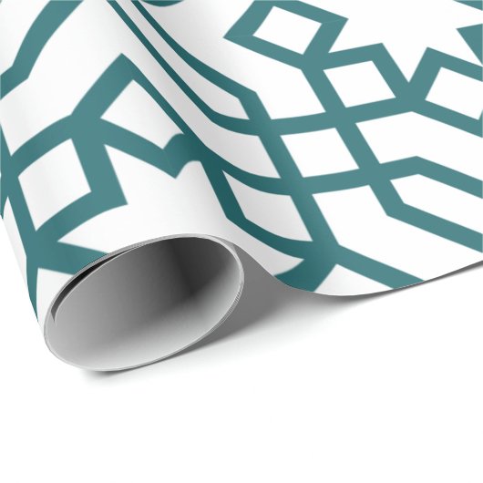 Intricate geometric pattern with teal interconnect ラッピングペーパー