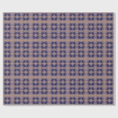 Intricate geometric repeat pattern blue orange ラッピングペーパー (フラット)