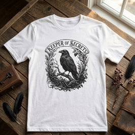Intricate Gothic Raven Script Dark Academia Art Tシャツ