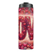 Intricate Heart Pattern Love Typography タンブラー (正面)