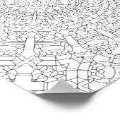 Intricate Kaleidoscope Mandala Coloring Page ポスター (角)