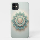 Intricate Layered Geometric Bloom - Modern Teal &  Case-Mate iPhoneケース (裏面)