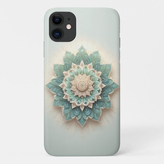 Intricate Layered Geometric Bloom - Modern Teal &  Case-Mate iPhoneケース (裏面)