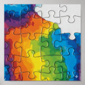  Intricate Macro: Jigsaw Puzzle Interlocking Art ポスター (正面)