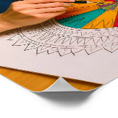 Intricate Mandala Coloring Detail Technique ポスター (角)