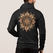 Intricate Mandala Floral Brown Tones Art パーカ (裏面)
