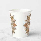 Intricate Mandala Floral Brown Tones Art 紙コップ (左)