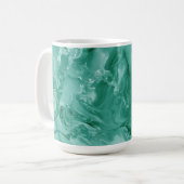 Intricate Marble Pattern in Rich Teal and Green コーヒーマグカップ (正面左)