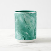 Intricate Marble Pattern in Rich Teal and Green マグカップ (中央)