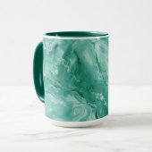Intricate Marble Pattern in Rich Teal and Green マグカップ (正面左)