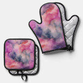 Intricate Marbling Effect 鍋つかみ&鍋敷きセット (正面/裏面)