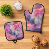 Intricate Marbling Effect 鍋つかみ&鍋敷きセット (トップダウン)