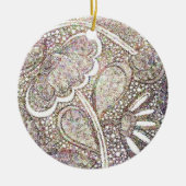 Intricate Mosaic Floral Design セラミックオーナメント (正面)