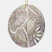 Intricate Mosaic Floral Design セラミックオーナメント (左)