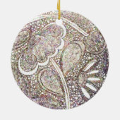 Intricate Mosaic Floral Design セラミックオーナメント (裏面)