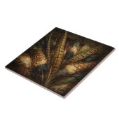 Intricate pheasant feather close-up タイル (側面)