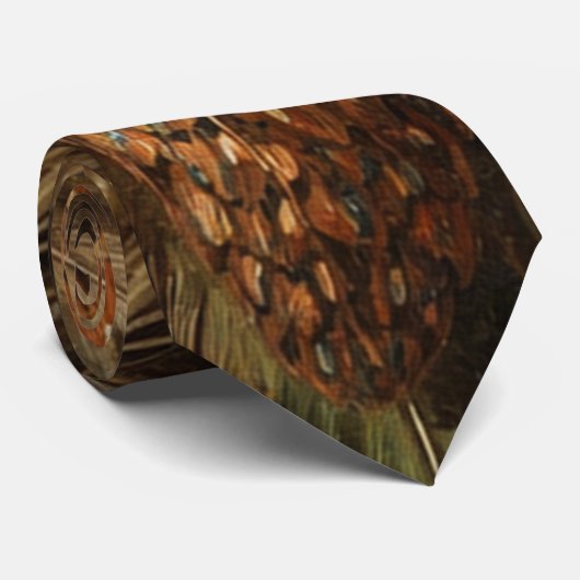 Intricate pheasant feather close-up ネクタイ (ロール)