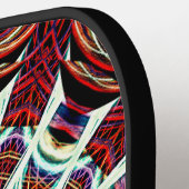 Intricate Red Beige Geometric Web Mandala Art ピックルボールラケット (左詳細)