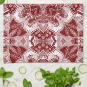 Intricate Robins Bird Mandala Hand-Drawn キッチンタオル (折り畳み)