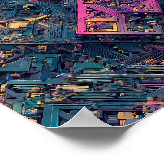 Intricate Seamless Detail: Micro-Fractal Circuit ポスター (角)