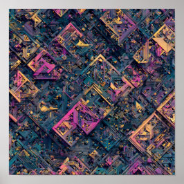 Intricate Seamless Detail: Micro-Fractal Circuit ポスター