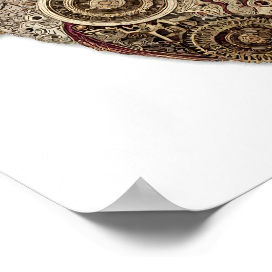 Intricate Steampunk Art: Ornate Organ Clockwork ポスター (角)