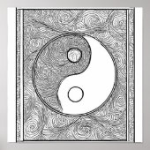 Intricate Symmetrical Coloring Page: Yin Yang  ポスター (正面)