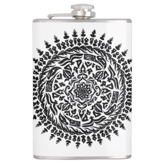 Intricate Tribal Mandala Sacred Geometry Flask フラスク
