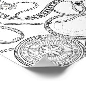Intricate Wealth Decoupage Template Line Art ポスター (角)
