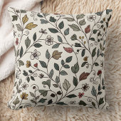 Intricate Whimsical Floral Garden クッション