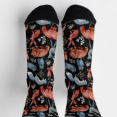  Intricate woodland animals pattern ソックス (上部)
