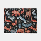  Intricate woodland animals pattern ドアマット (正面)