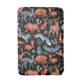  Intricate woodland animals pattern バスマット (正面縦)