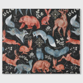  Intricate woodland animals pattern ラッピングペーパー (フラット)