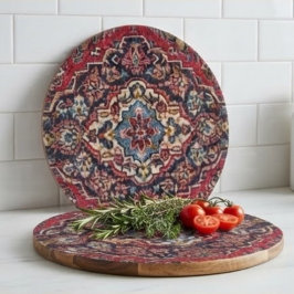 Intricately Woven Persian Rug Red Floral カッティングボード