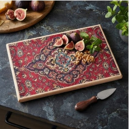 Intricately Woven Persian Rug Red Floral カッティングボード