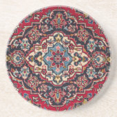Intricately Woven Persian Rug Red Floral コースター (正面)