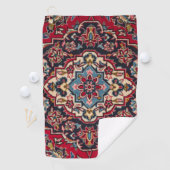 Intricately Woven Persian Rug Red Floral ゴルフタオル (インサイチュ)