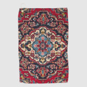 Intricately Woven Persian Rug Red Floral ゴルフタオル (正面)