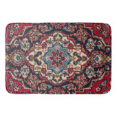 Intricately Woven Persian Rug Red Floral バスマット (正面)