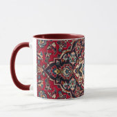 Intricately Woven Persian Rug Red Floral マグカップ (左)