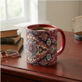 Intricately Woven Persian Rug Red Floral マグカップ