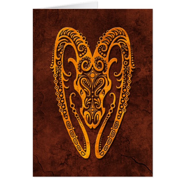 Intrictateの石造りの牡羊座の記号 (正面)