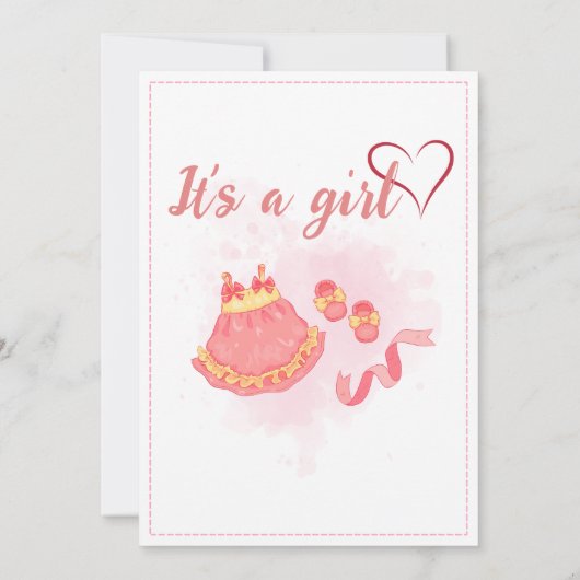 Introducing 生まれたばかりの Baby Girl誕生統計3 Photo 案内状 (裏面)