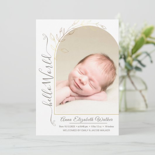 Introducing 生まれたばかりの Baby Girl誕生統計5写真 案内状 (スタンド正面)
