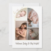 Introducing 生まれたばかりの Baby Girl誕生統計5写真 案内状 (裏面)